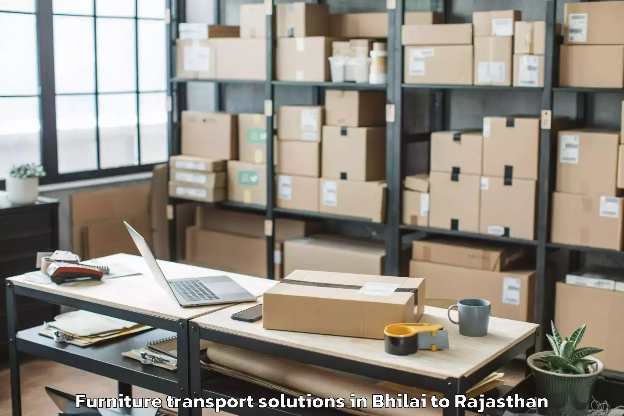 Easy Bhilai to Ajmer Furniture Transport Solutions Booking